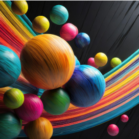 Objects animating in a timeline.